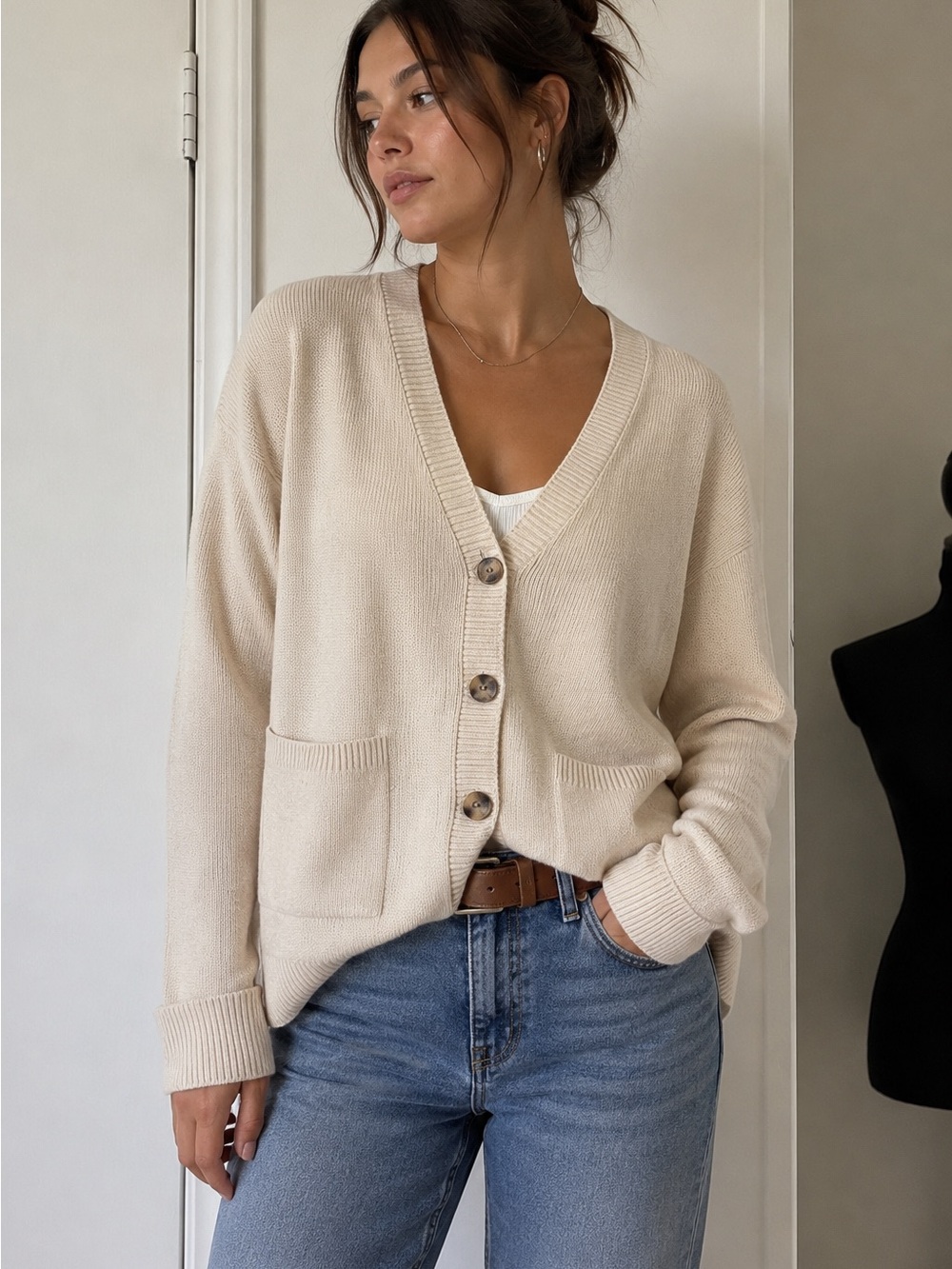 Madewell Wool Alpaca Blend Button Front Cardigan Sweater Small